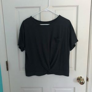 Front Knotted Short Sleeve Shirt